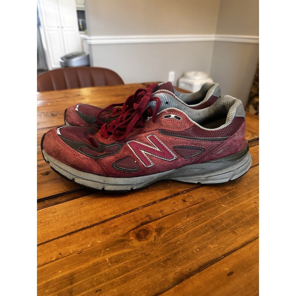 New Balance 990v4 Made in USA Burgundy Red Grey Men’s Size 12 Sneakers Shoes